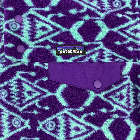 Patagonia Snap T Synchilla Womens Ikat Big Fish Small Purple - Picture 5 of 8